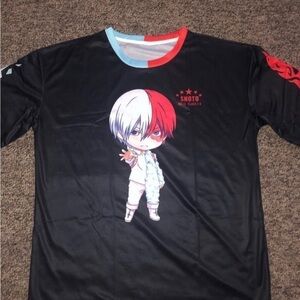Black My Hero Academia Character Jersey with Red Trim